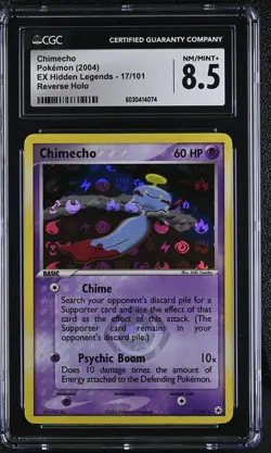 CGC 8.5 Chimecho 2004 EX Hidden Legends 17/101 Reverse Holo Pokemon Card - Image 1