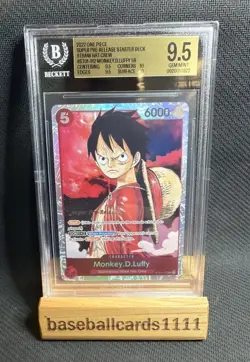 One Piece Monkey.D.Luffy ST01-012 Super Pre-Release Stamped Gem Mint BGS 9.5 P1 - Image 1