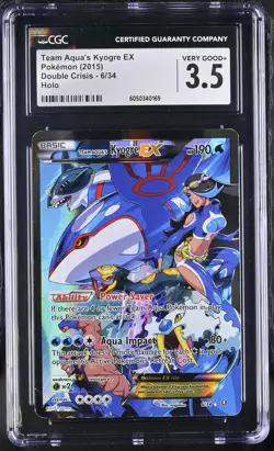 CGC 3.5 Team Aqua's Kyogre EX 2015 Double Crisis 6/34 Holo Pokemon Card - Image 1