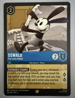 Disney Lorcana Oswald - The Lucky Rabbit Legendary Regular Sapphire 142/204 EN - Image 1