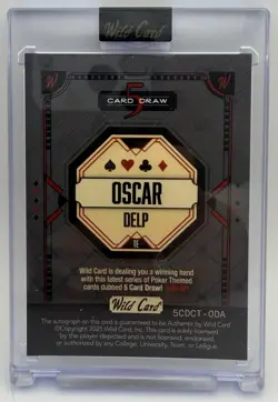 Oscar Delp Autographed Wild Card 5 Card Draw Football 2025 Red Ink 1/1! Auto! - Image 2
