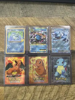 Pokemon 6 Card Lot Holos - Squirtle Charmander Charizard Topps, Blastoise Cards - Image 1