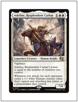 1x Adeline, Resplendent Cathar, Anime Art, Jumpstart 2025 Foundations, MTG NM - Image 1