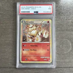 2010 POKEMON HEARTGOLD & SOULSILVER #1 ARCANINE-HOLO PSA 7 - Image 1