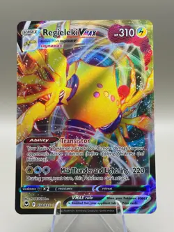 Regieleki VMAX 058/195 Holo VMAX Rare Silver Tempest Pokemon Holo Near Mint - Image 1