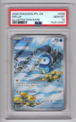 2025 Pokemon Phantasmal Flames Piplup IR #098/094 PSA 10 GEM MINT 152514487 - Image 1