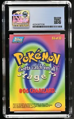 Charizard E6 Silver Foil Topps 1999 First Print - Blue Label CGC 8 - Image 2