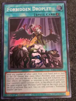 Yugioh Forbidden Droplet 1st Edition Super Rare RA01-EN064 NM - Image 1