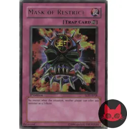 Yugioh Mask of Restrict LON-E018 Ultra Rare 1st Edition MP - Image 1