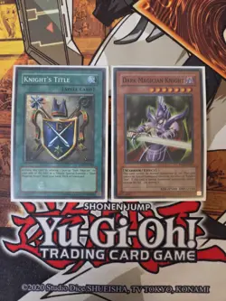 YUGIOH DARK MAGICIAN KNIGHT + KNIGHTS TITLE ROD SUPER PARALLEL RARE UNLIMITED NM - Image 1