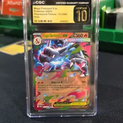 CGC Pristine 10 Mega Charizard X ex Holo 013/094 Phantasmal Flames ENG 2025 - Image 1