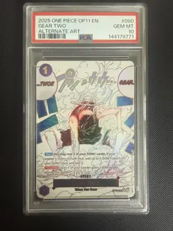 GEAR TWO ALT ART PSA 10 – 2025 ONE PIECE OP11-A FIST OF DIVINE SPEED 080 (EN) - Image 1