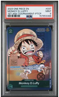Bandai Monkey D. Luffy P-037 1st Anniversary Tournament Promo Foil EN PSA 9 - Image 1