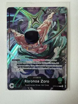 One Piece TCG Roronoa Zoro OP12-020 Alternative Art Leader Promo NM English - Image 1