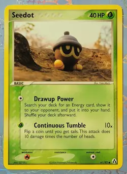 Seedot 61/92 Legend Maker Yuka Morii Clay Art Pokemon Card NM - Image 1