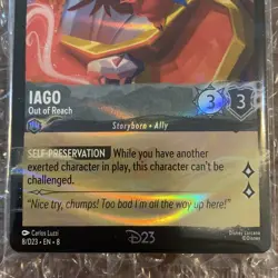New Disney Lorcana D23 2025 Gold Member Exclusive Gift Iago 8/ Foil Promo Card - Image 2