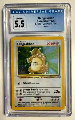 CGC 5.5 EXCELLENT+ Kangaskhan 5/64 HOLO RARE Jungle Pokemon Card 080 - Image 1