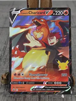 Lance's Charizard V SWSH133 Black Star Celebrations Pokemon Card Near Mint NM - Image 1