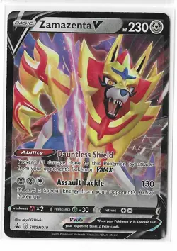 Zamazenta V SWSH019 Pokemon Sword & Shield Promo Ultra Rare Holo Card NM - Image 1