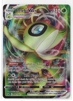 Celebi VMAX 008/198 Chilling Reign Sword & Shield Holo Rare Pokemon TCG Card NM - Image 1