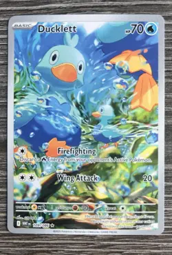 Pokemon TCG Ducklett Illustration Rare Card 109/086 Sv: White Flare Holo NM - Image 1