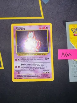 Pokemon Card Mewtwo Base Set Unlimited Holo Rare 10/102 079 💎NM💎 - Image 2