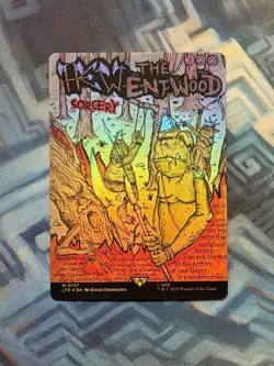 MTG Borderless Poster Foil Hew the Entwood EX/LP+ Universes Beyond: LotR - Image 1