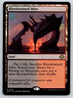Bloodstained Mire 216 Rare Modern Horizons 3 Magic: The Gathering Lightly Played - Image 1