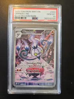 Pokemon TCG Chandelure 103/086 Sv: White Flare Holo Card PSA 10 - Image 1