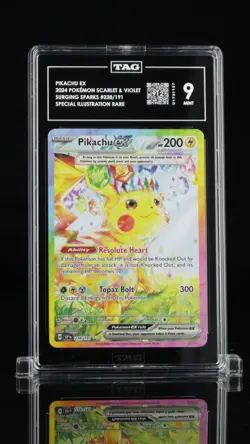 Pokemon Pikachu ex Special Illustration Rare Holo 238/191 Surging Sparks TAG 9 - Image 1
