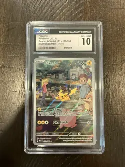 2023 POKEMON PIKACHU SCARLET & VIOLET 151 173/165 ILLUSTRATION RARE CGC 10 - Image 1