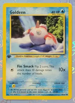 Goldeen 45/64 Neo Revelation 1st Edition Yuka Morii Clay Art Pokemon Card MP - Image 1
