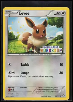 Eevee 63/98 Stamped Promo Build-A-Bear Workshop Ancient Origins Common Saitou LP - Image 2