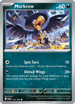MURKROW 131/193 C PALDEA EVOLVED POKEMON LP TEEZIRO - Image 4