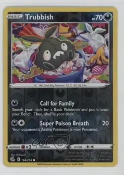 Trubbish Reverse Foil Pokemon Sword & Shield Fusion Strike #168 - Image 1