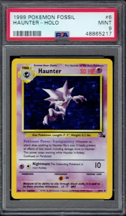 1999 Pokemon Haunter 6/62 PSA 9 (Fossil) - Image 1