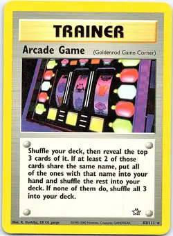 Arcade Game 83/111 Rare Neo Genesis Pokemon Unlimited Damaged - Image 1