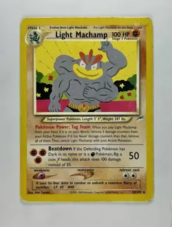 Light Machamp 2002 Pokemon Neo Destiny Unlimited Rare #25/105 * Damaged - Image 1