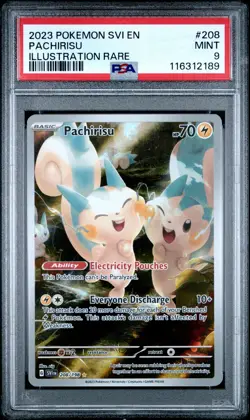 2023 POKEMON SVI EN-SCARLET & VIOLET ILLUSTRATION RARE #208 PACHIRISU PSA 9 - Image 1