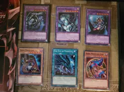 YUGIOH AMULET DRAGON + DARK MAGICIAN GIRL THE DRAGON KNIGHT + MORE 6 CARD TOTAL - Image 1