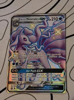 Pokemon: Alolan Ninetales GX SV53/SV94 Hidden Fates: Shiny Vault Holo Near Mint - Image 1