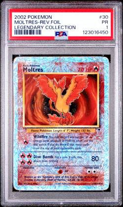 PSA 1 2002 Pokemon Legendary Collection Moltres 30/110 Reverse Holo Foil WOTC - Image 1