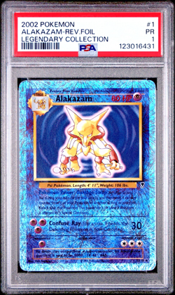 PSA 1 PR 2002 Pokemon Legendary Collection Alakazam 1/110 Reverse Holo Foil WOTC - Image 1
