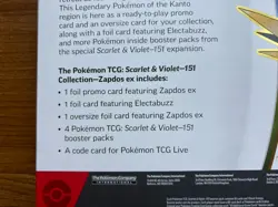 Pokemon Scarlet & Violet Zapdos EX Collection 151 Series Sealed Box - Image 4