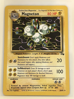 Magneton 26/62 Fossil Non Holo Unlimited WotC 1999 Vintage Pokemon TCG NM - Image 1