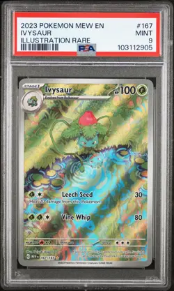 Pokemon Ivysaur 167/165 Illustration Rare S&V EN-Mew 151 #167 MINT PSA 9 - Image 1