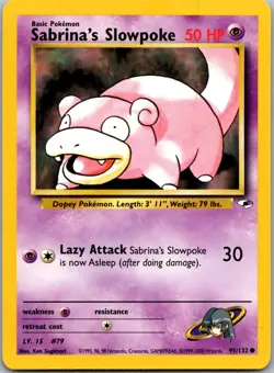 SABRINA'S SLOWPOKE 95/132 C GYM HEROES POKEMON UNLIMITED NM - Image 1