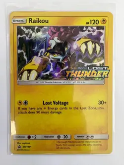 2018 Pokemon Raikou SM150 Lost Thunder Prerelease Stamped Holo Promo NM - Image 1