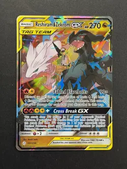 Pokemon TCG Reshiram & Zekrom GX 157/236 Cosmic Eclipse Ultra Rare S&M - Image 1
