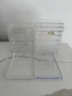 Pack of 12 - Card Size Hinged Plastic Box For Trading Cards Snap Closure 1 Touch - Image 1